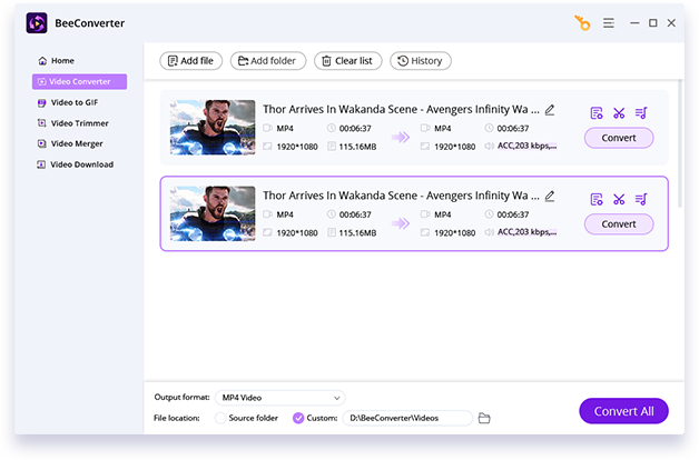 Click the Convert Button